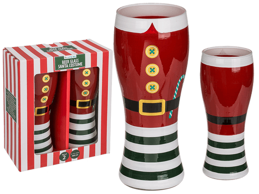Beer glass, Santa Costume, for ca. 460 ml,