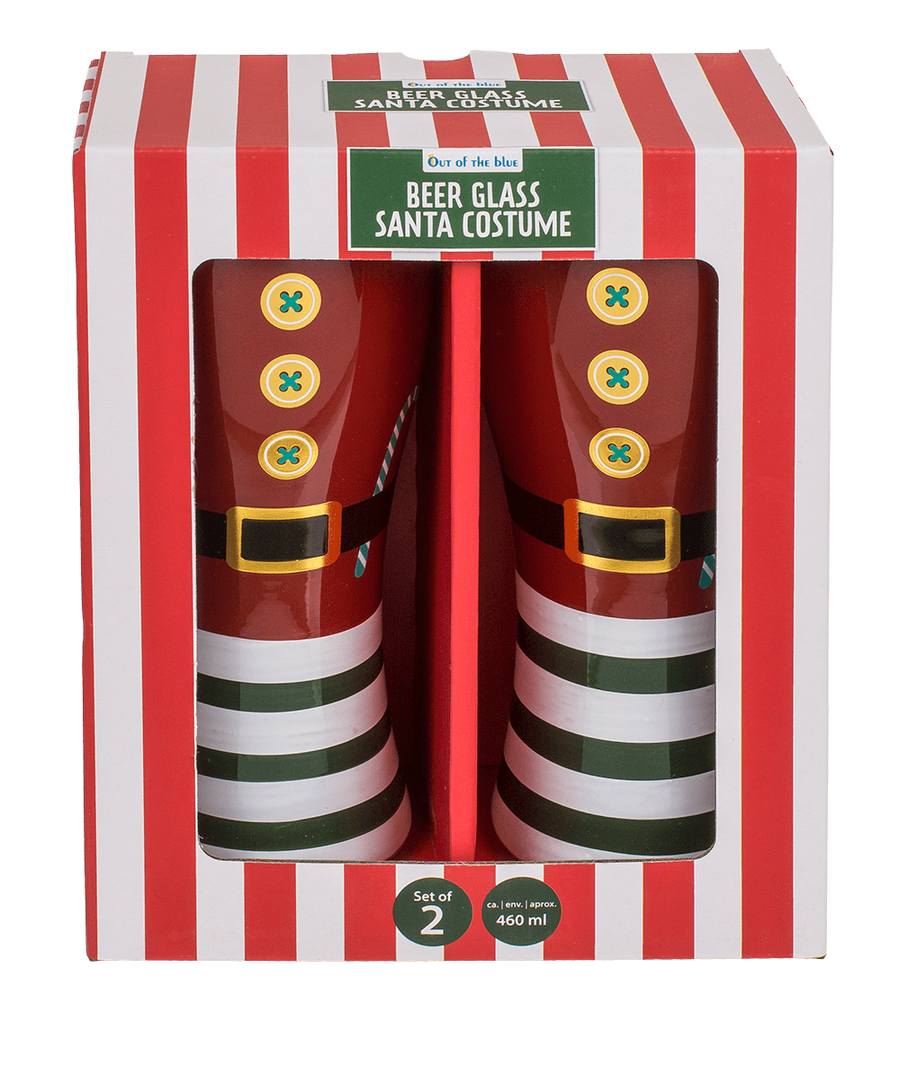 Beer glass, Santa Costume, for ca. 460 ml,