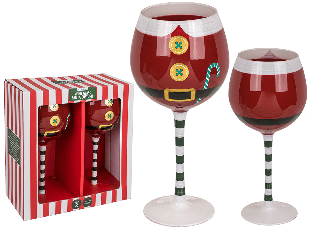 WIne Glass, Santa Costume, for ca. 480 ml