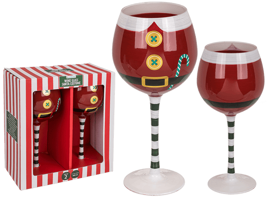 WIne Glass, Santa Costume, for ca. 480 ml