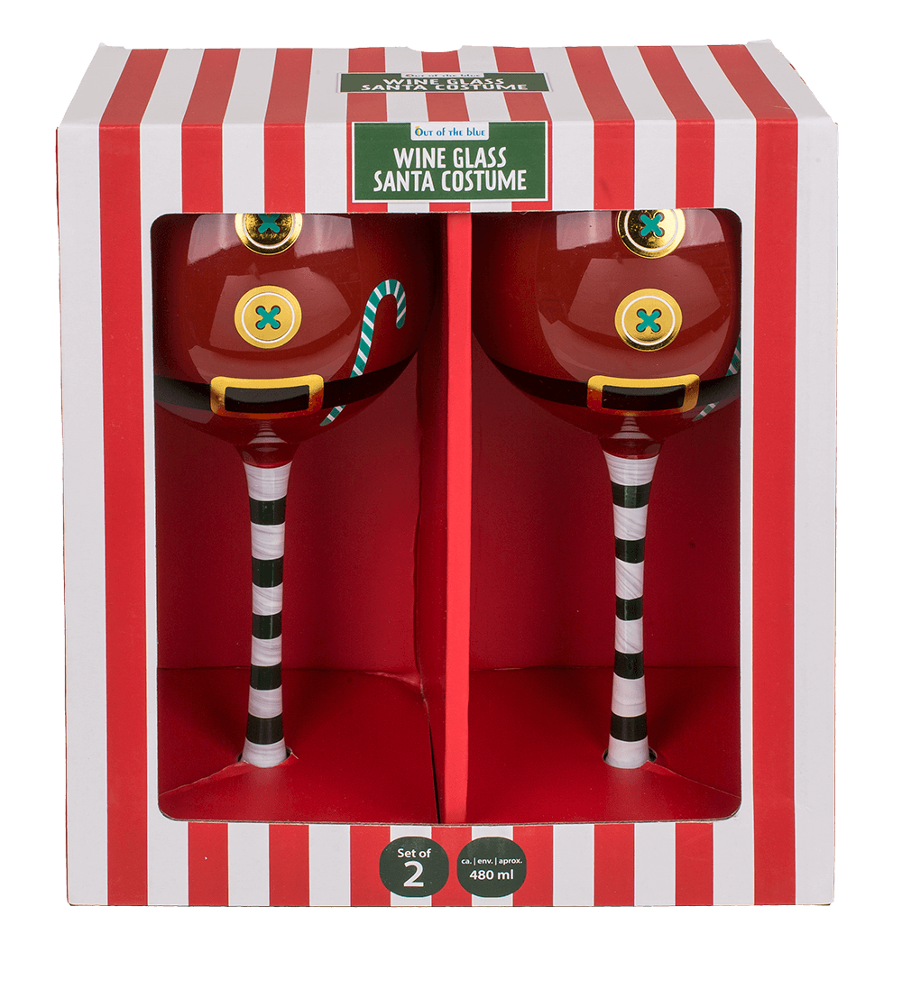 WIne Glass, Santa Costume, for ca. 480 ml