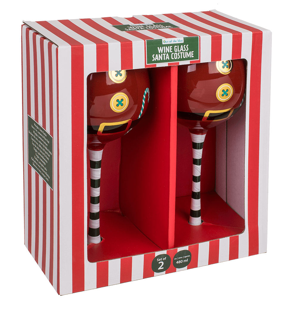 WIne Glass, Santa Costume, for ca. 480 ml