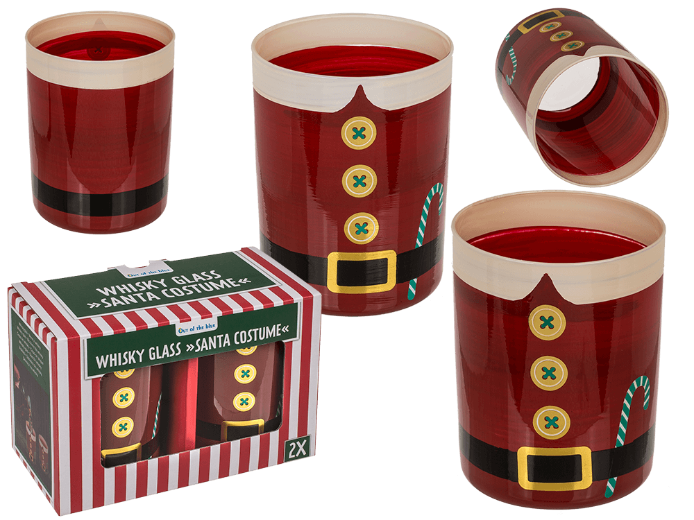 Whisky Glass, Santa Costume, for 350 ml,