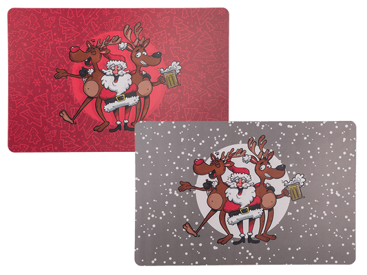 Polypropylen placemat, Crazy Santa,