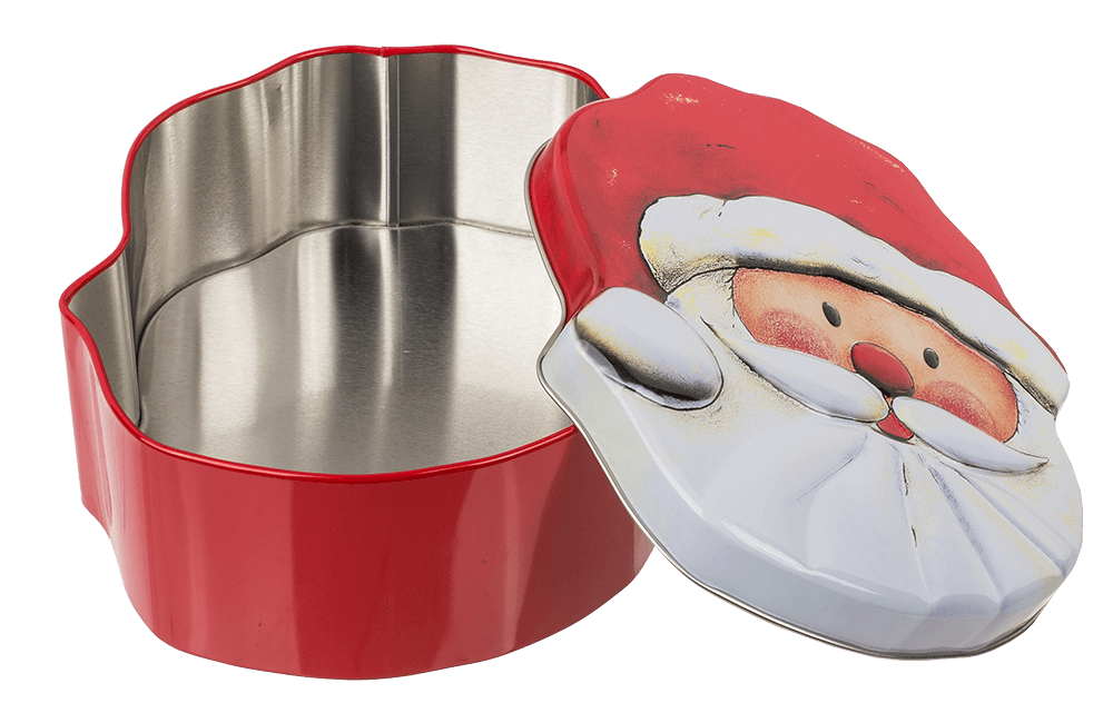 Metal biscuit tin, Santa Claus, 15 x 18 x 6,5 cm