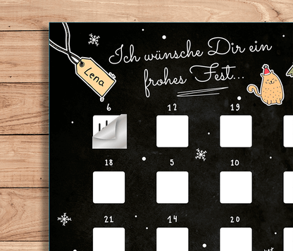 Scratch advent calendar, ca, 52 x 30 cm,
