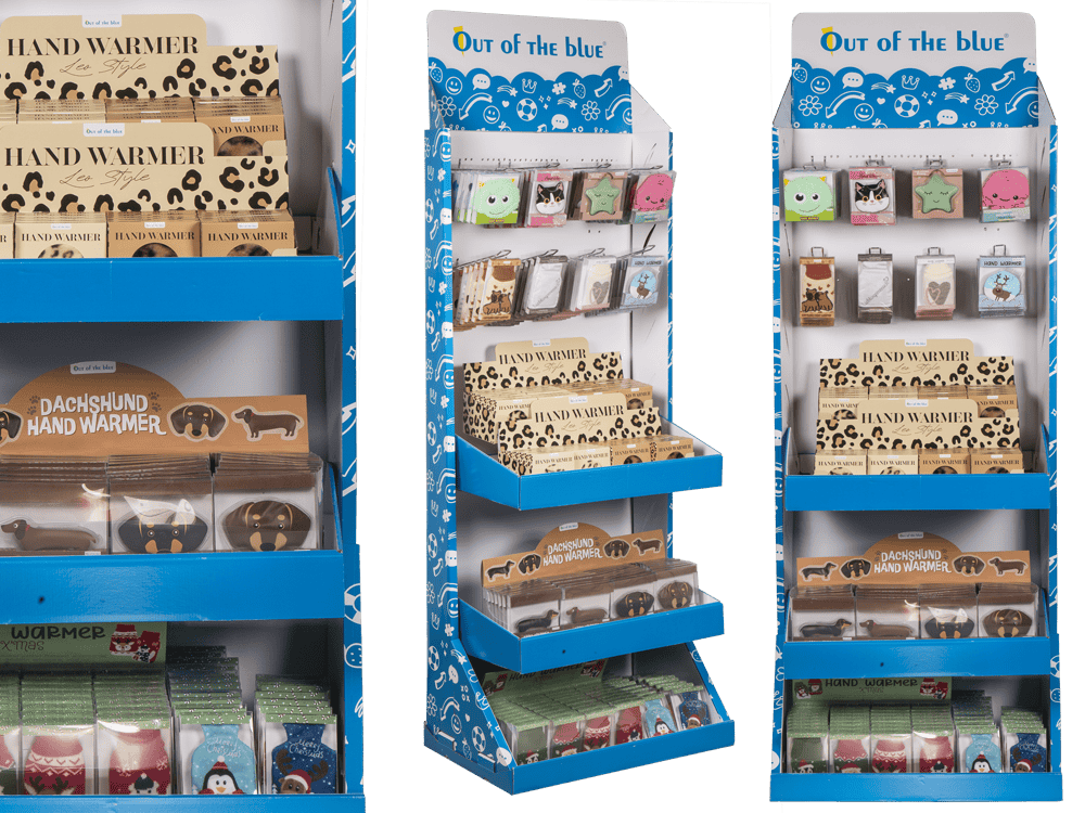 Expositor de suelo OOTB, calientamanos,