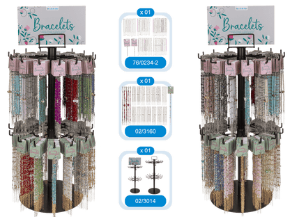 Item set, Metal bracelets with glass beads,