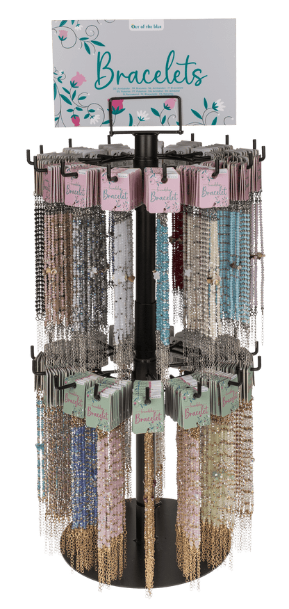 Item set, Metal bracelets with glass beads,