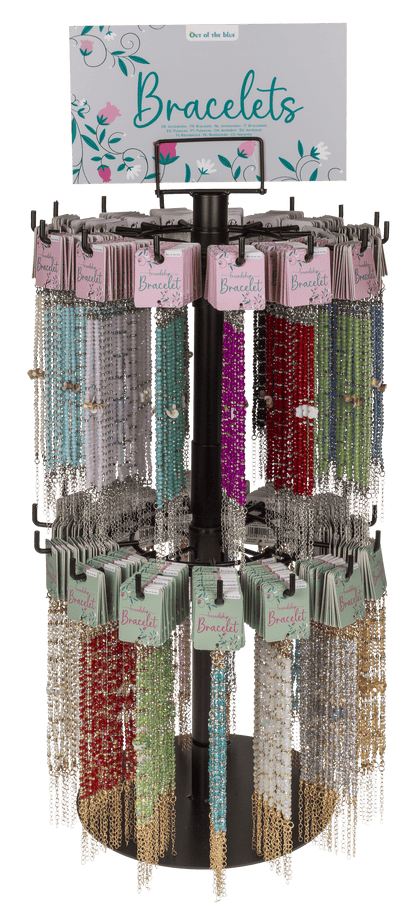 Item set, Metal bracelets with glass beads,