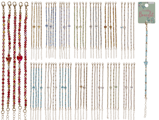 Item set, Metal bracelets with glass beads,