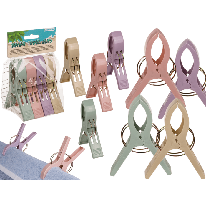 Big beach towel clips, pastell,