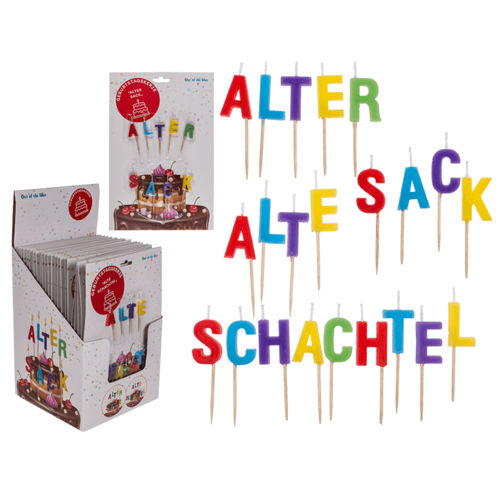 Bougie d'anniversaire "Alter Sack"/Alte Schachtel"