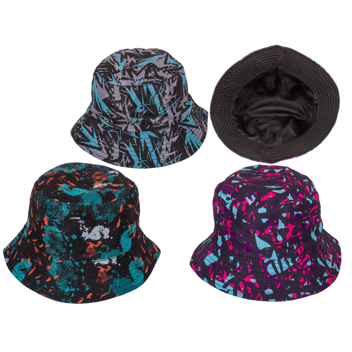 Bucket hat, Grafitti, 3 colors assorted,