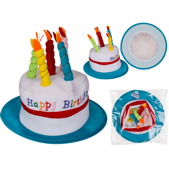 Cappello da compleanno in peluce con 5 candele,