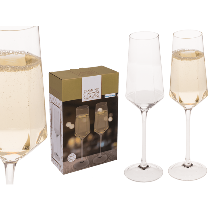 Champagne glass, Diamond, approx. 25,5 cm,