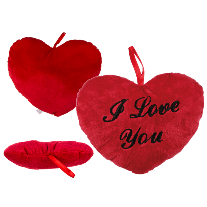 Coeur rouge en peluche, I love you,