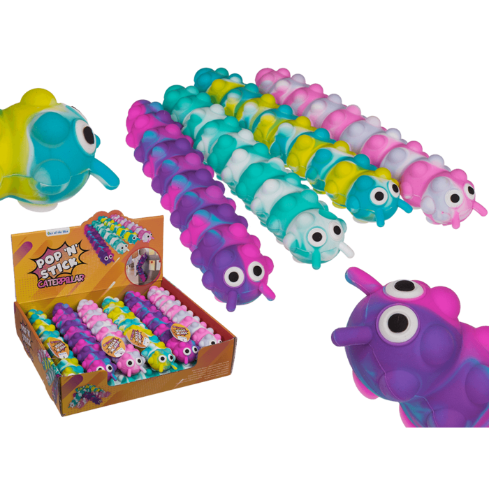 Fidget Pop N' Stick Toy, Caterpillar,