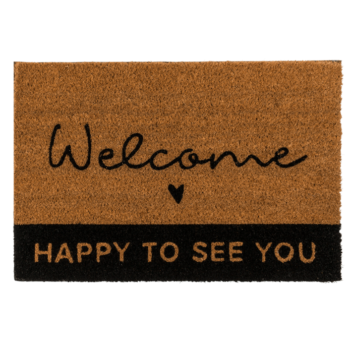 Floor mat,Welcome-Happy to see U , ca. 60 x 40 cm,