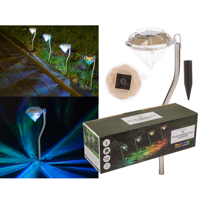 Garden light "Diamond", with solar cell and