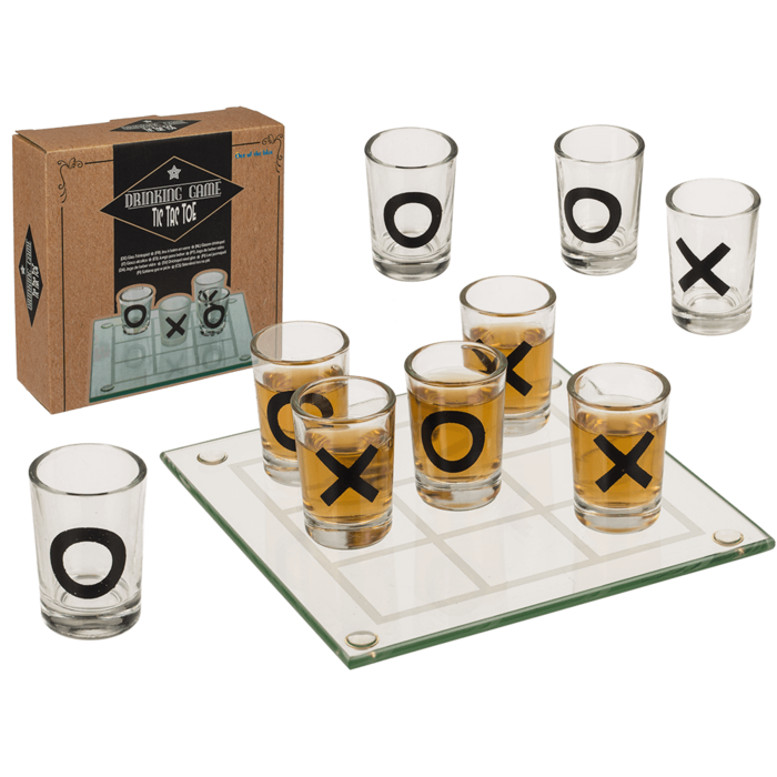 Glass drinking game, Tic Tac Toe with 9 glasses,