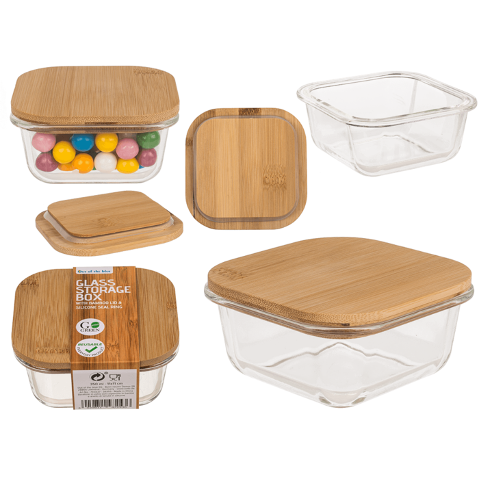 Glass storage box, for 350 ml, ca.12 x 12 cm,