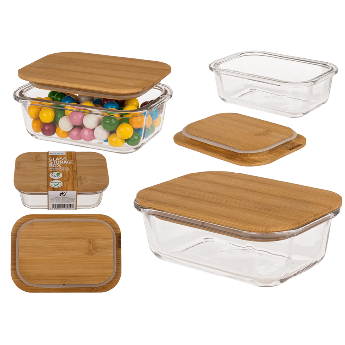 Glass storage box, for 350 ml, ca.15 x 11 cm,