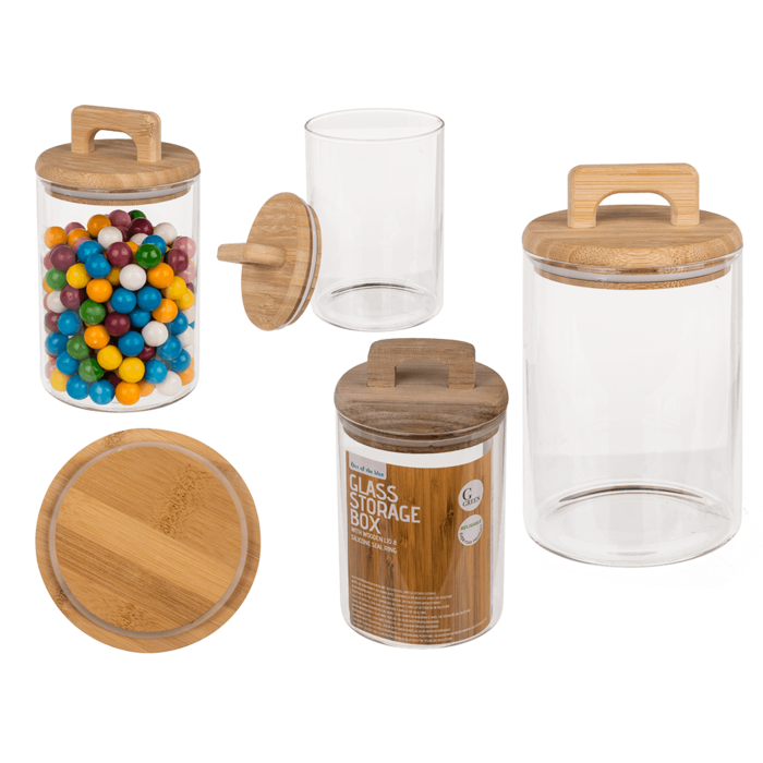 Glass storage box, for 940 ml, ca. 10 x 14 cm,