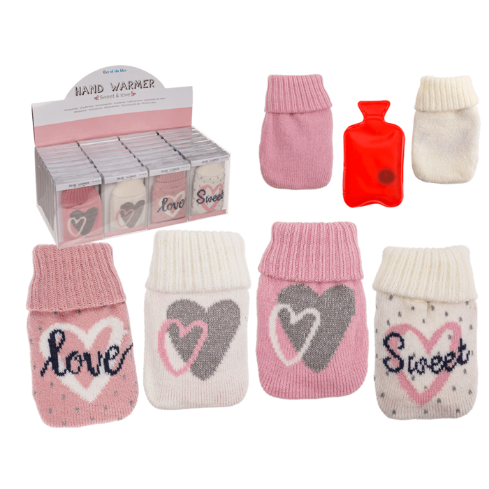Hand warmer with textile cover, Sweet & Love,