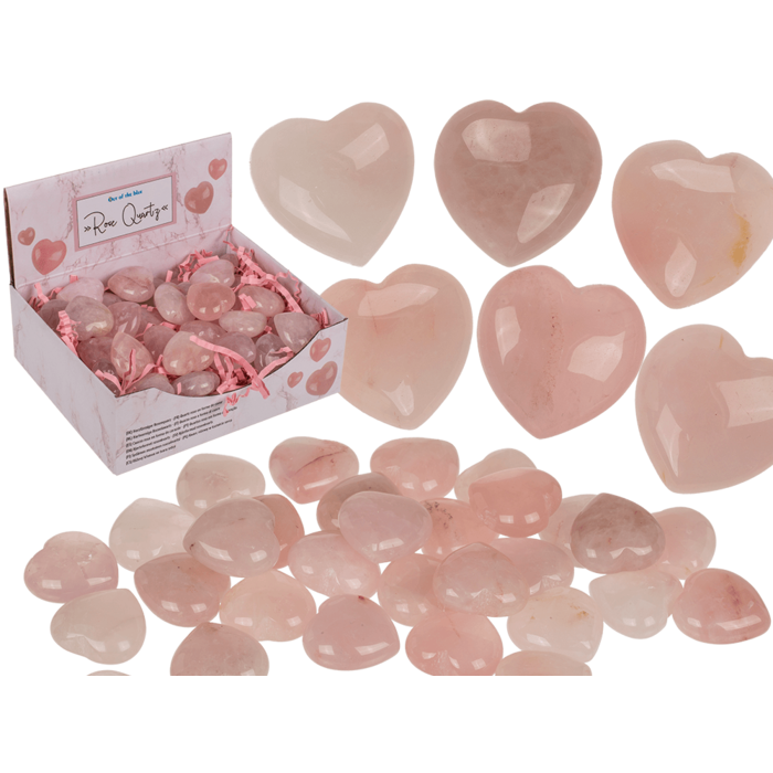 Heart shaped rose quartz,