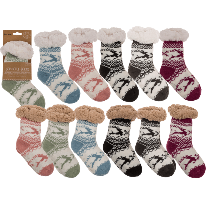 Kids comfort socks, Reindeer, size 22-34,
