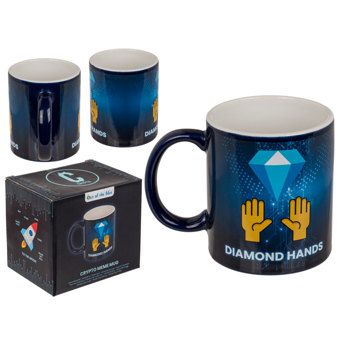 Krypto mug, Diamond & Hand, ca. 9,5 x 8 cm