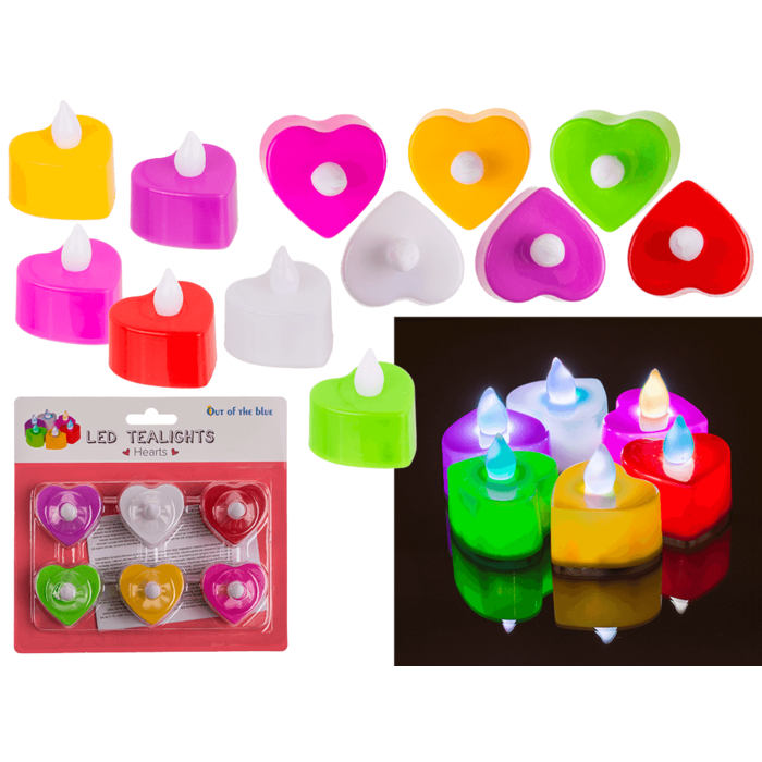 LED Tealight hearts, with flickering effect,