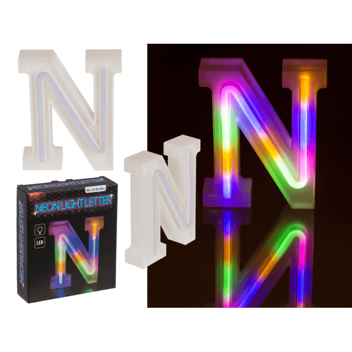 Lettera illuminata al neon, N, altezza: 16 cm,