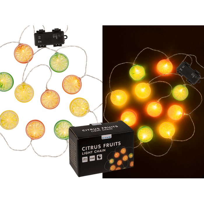 Lichterkette, Früchte, mit 12 LED,