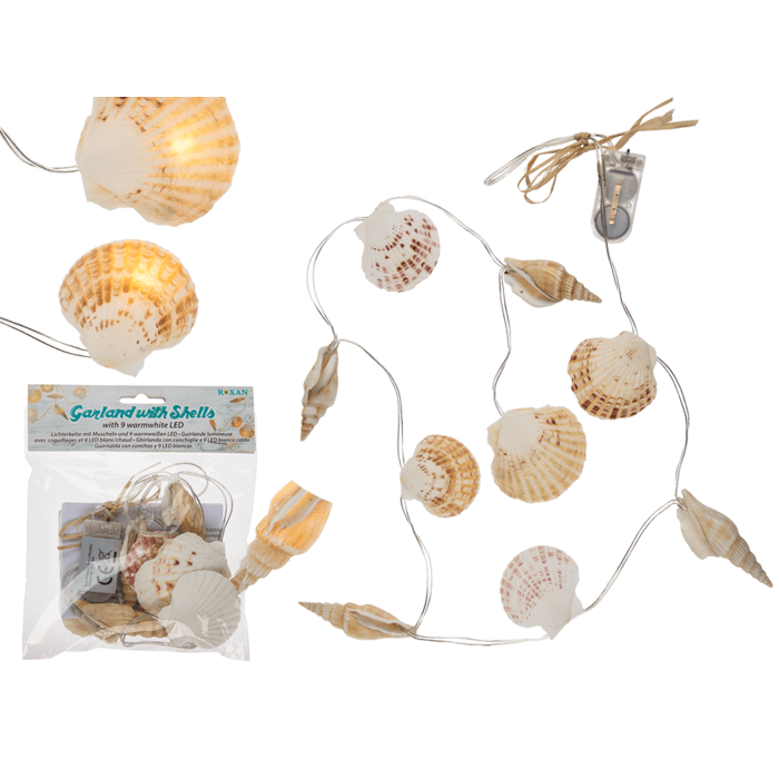 Light chain garland, shells,