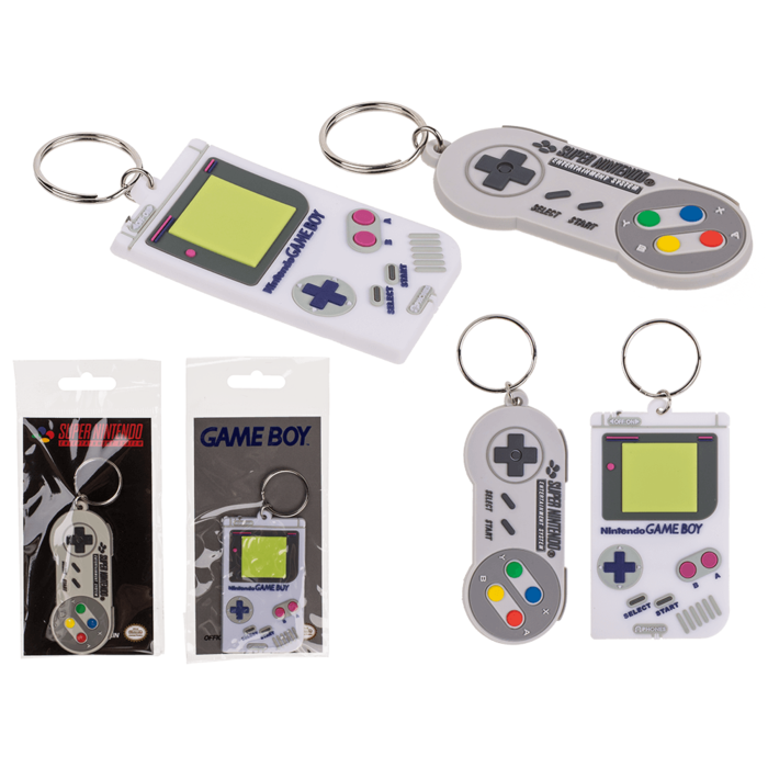 Metal keychain, Nintendo Controller & Gameboy,
