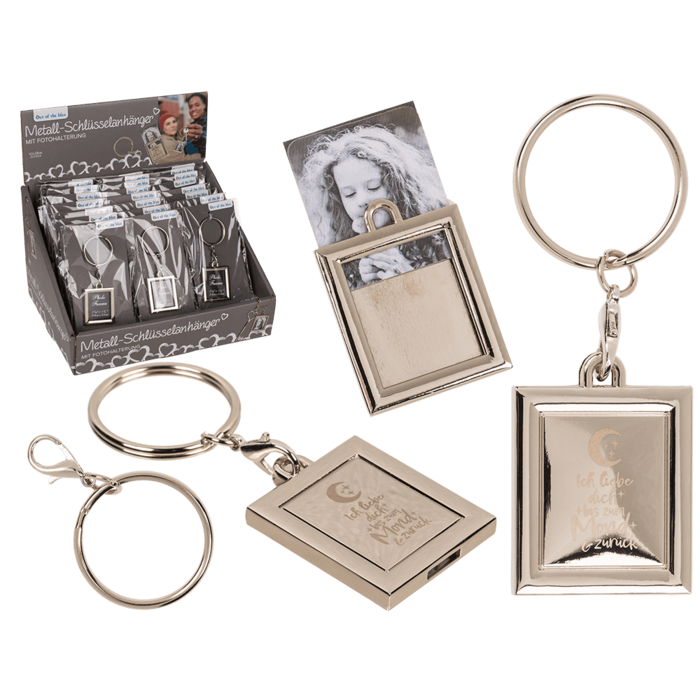 Metal keychain, with Photo Holder,