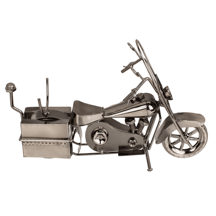 Metall Flaschenhalter Motorrad Chopper Skulptur Bike
