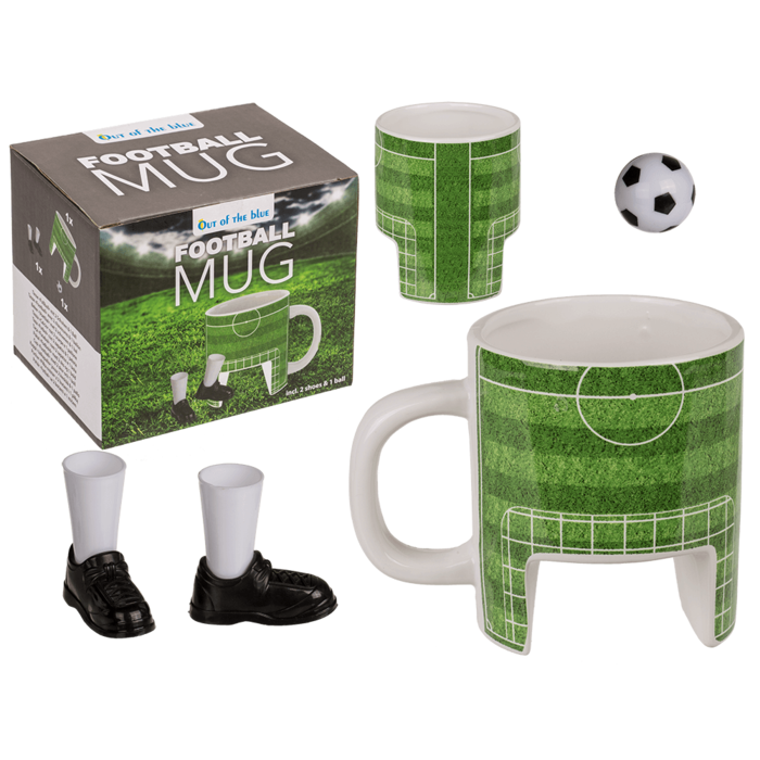 Mug, Football, incl. 2 shoes & 1 ball,