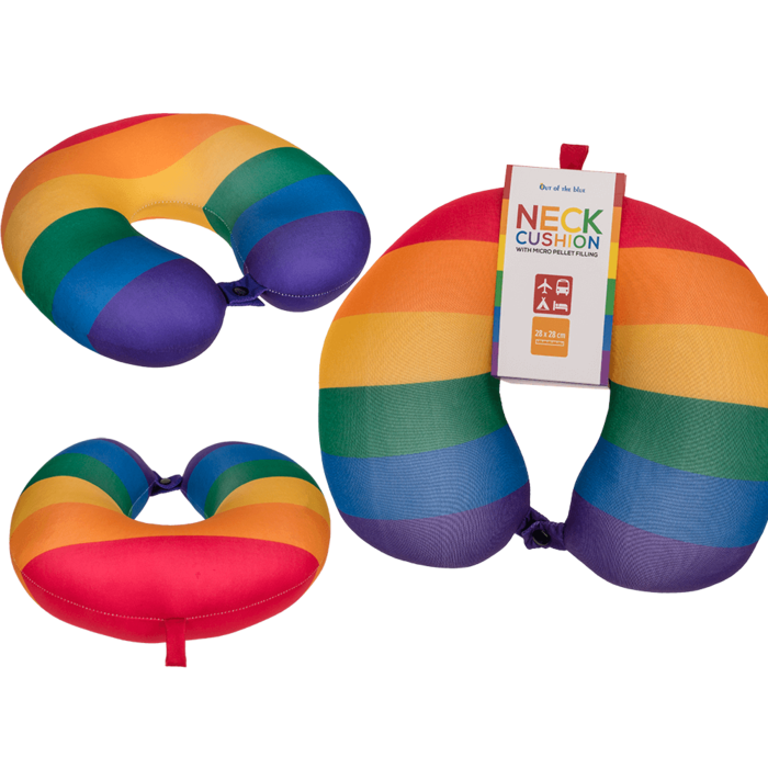 Neck cushion with micro pellet filling, Rainbow,