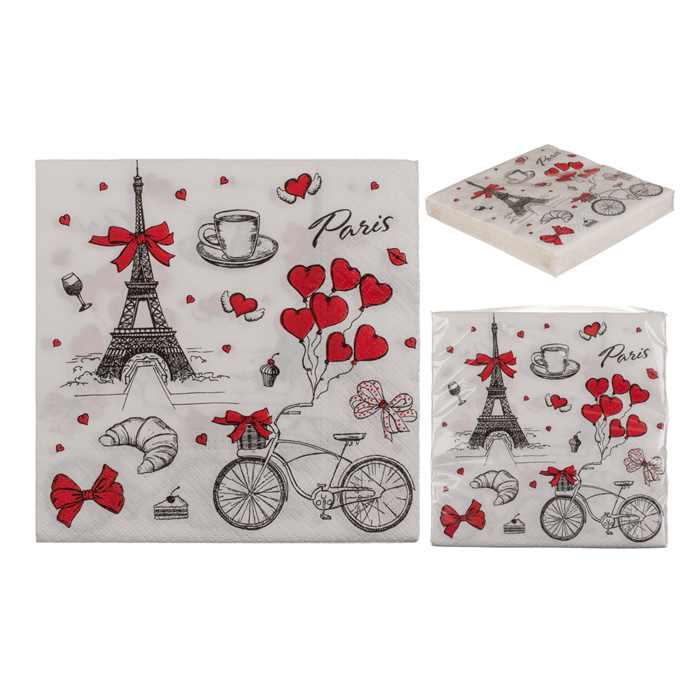 Paper napkins, Paris, ca. 33 x 33 cm,