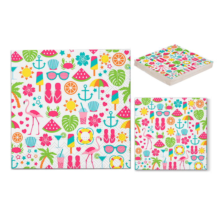 Paper napkins, Summer Fun, ca. 33 x 33 cm,