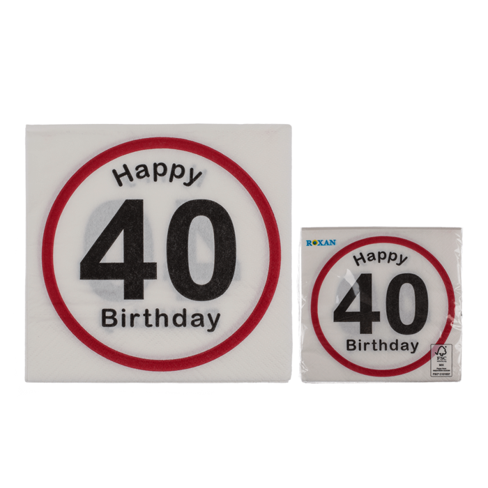 Papier-Servietten, Happy Birthday - 40,