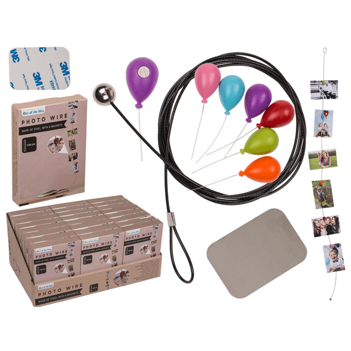 Photo steel wire with 6 magnets , Balloon,