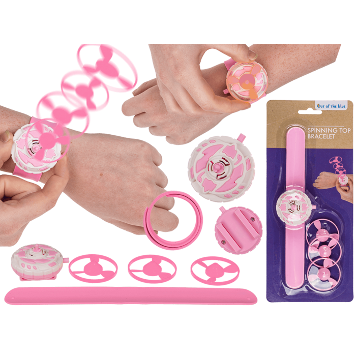Pink Spinning Top-Bracelet, ca. 21,5 cm,