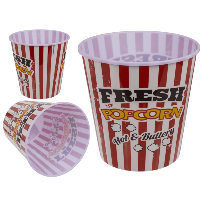 Plastic Popcorn Bucket, Vintage Look,