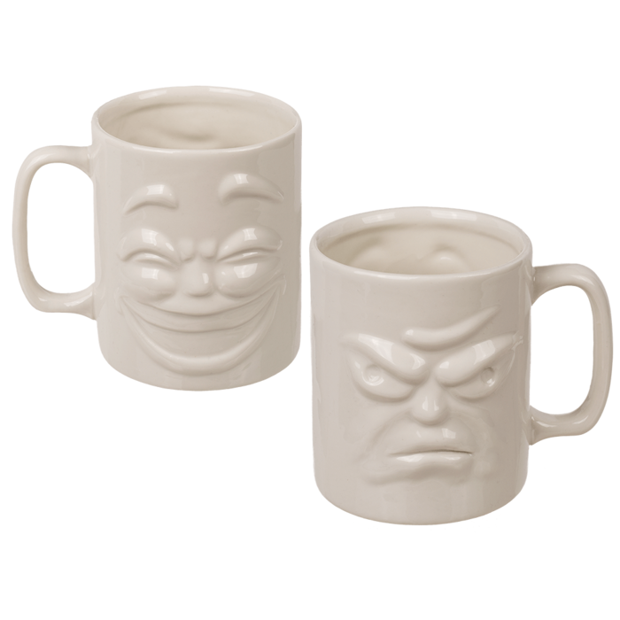 Porcelain mug, Happy or Grumpy