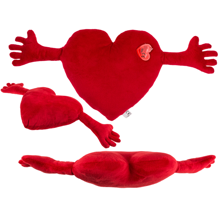 Red plush heart with arms,