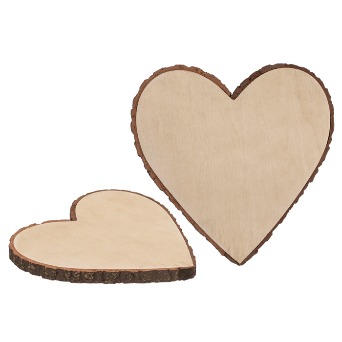 Rodaja decorativa de madera, corazón,